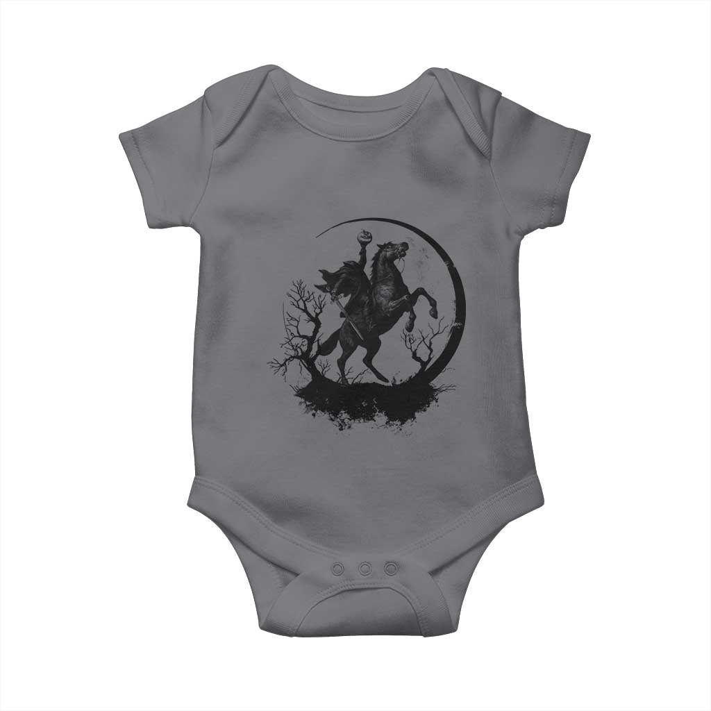 Headless Horseman Baby Onesie Retro Gothic Scary Pumpkin Moon Halloween Costume TS10 Charcoal Print Your Wear