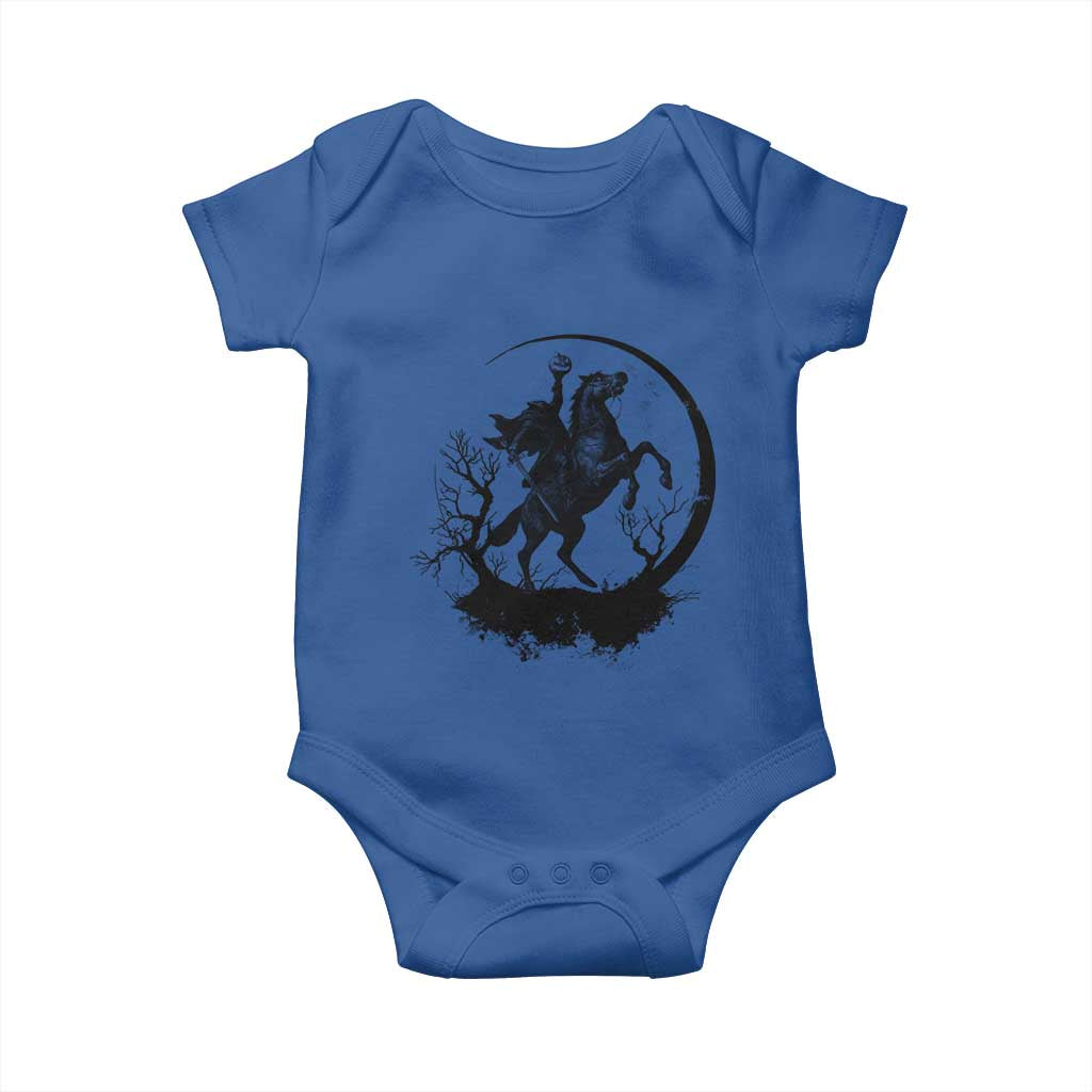 Headless Horseman Baby Onesie Retro Gothic Scary Pumpkin Moon Halloween Costume TS10 Royal Blue Print Your Wear