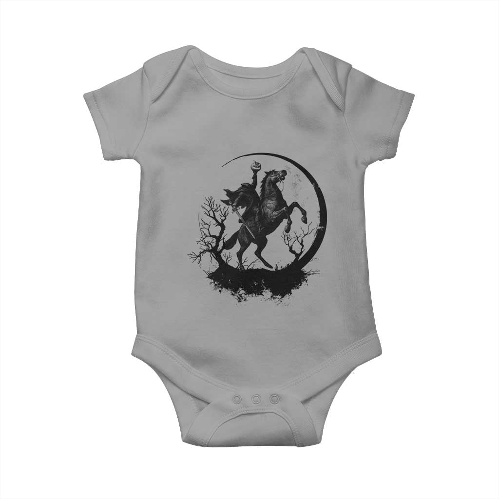 Headless Horseman Baby Onesie Retro Gothic Scary Pumpkin Moon Halloween Costume TS10 Sport Gray Print Your Wear