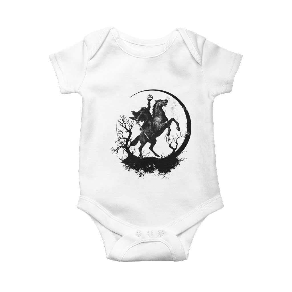 Headless Horseman Baby Onesie Retro Gothic Scary Pumpkin Moon Halloween Costume TS10 White Print Your Wear