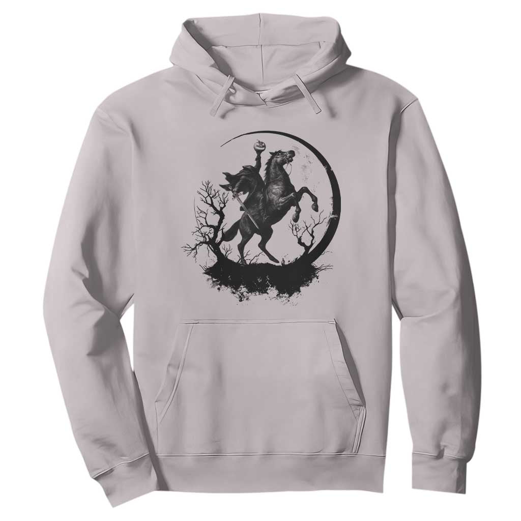 Headless Horseman Hoodie Retro Gothic Scary Pumpkin Moon Halloween Costume TS10 Ice Gray Print Your Wear