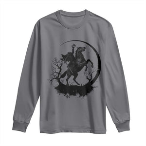 Headless Horseman Long Sleeve Shirt Retro Gothic Scary Pumpkin Moon Halloween Costume TS10 Charcoal Print Your Wear