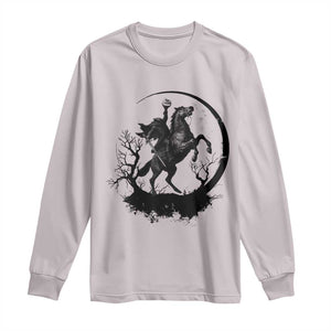 Headless Horseman Long Sleeve Shirt Retro Gothic Scary Pumpkin Moon Halloween Costume TS10 Ice Gray Print Your Wear