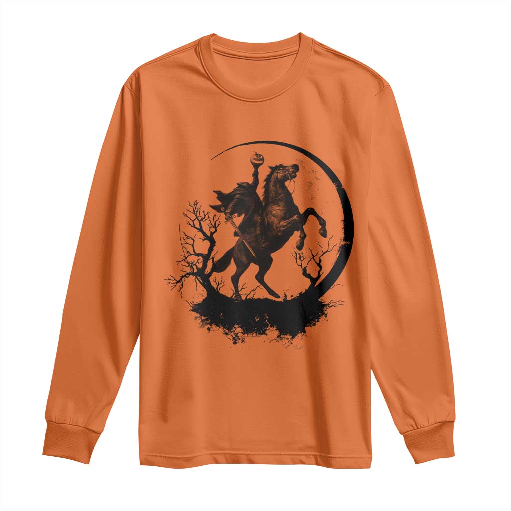 Headless Horseman Long Sleeve Shirt Retro Gothic Scary Pumpkin Moon Halloween Costume TS10 Orange Print Your Wear