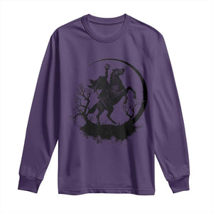 Headless Horseman Long Sleeve Shirt Retro Gothic Scary Pumpkin Moon Halloween Costume TS10 Purple Print Your Wear