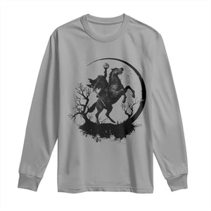 Headless Horseman Long Sleeve Shirt Retro Gothic Scary Pumpkin Moon Halloween Costume TS10 Sport Gray Print Your Wear