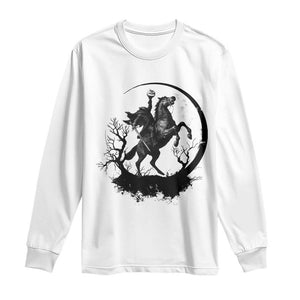 Headless Horseman Long Sleeve Shirt Retro Gothic Scary Pumpkin Moon Halloween Costume TS10 White Print Your Wear