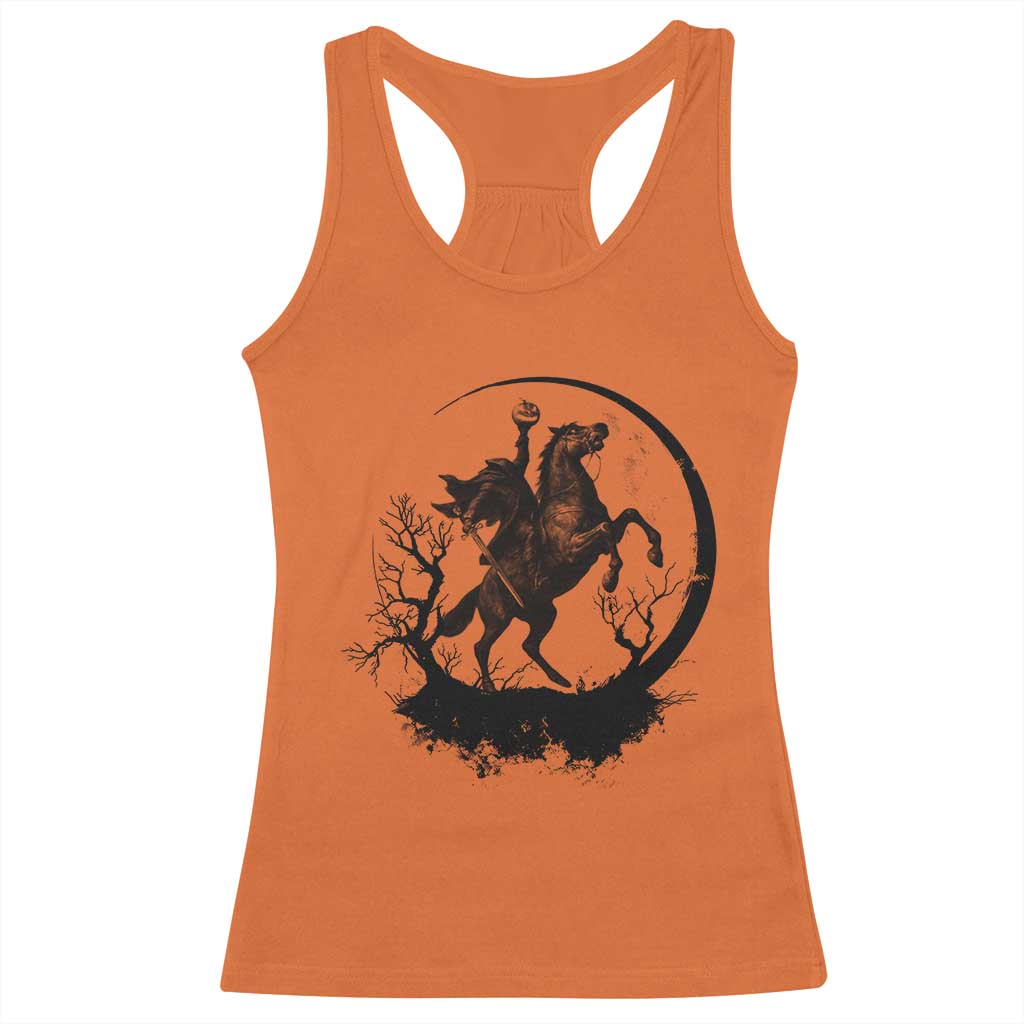 Headless Horseman Racerback Tank Top Retro Gothic Scary Pumpkin Moon Halloween Costume TS10 Orange Print Your Wear