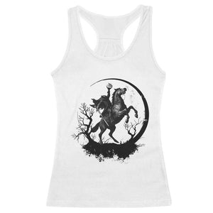 Headless Horseman Racerback Tank Top Retro Gothic Scary Pumpkin Moon Halloween Costume TS10 White Print Your Wear