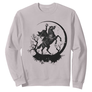Headless Horseman Sweatshirt Retro Gothic Scary Pumpkin Moon Halloween Costume TS10 Ice Gray Print Your Wear