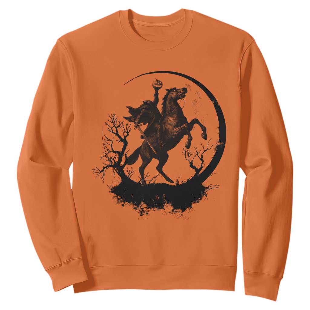 Headless Horseman Sweatshirt Retro Gothic Scary Pumpkin Moon Halloween Costume TS10 Orange Print Your Wear