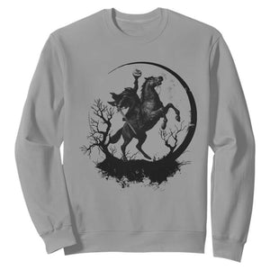 Headless Horseman Sweatshirt Retro Gothic Scary Pumpkin Moon Halloween Costume TS10 Sport Gray Print Your Wear