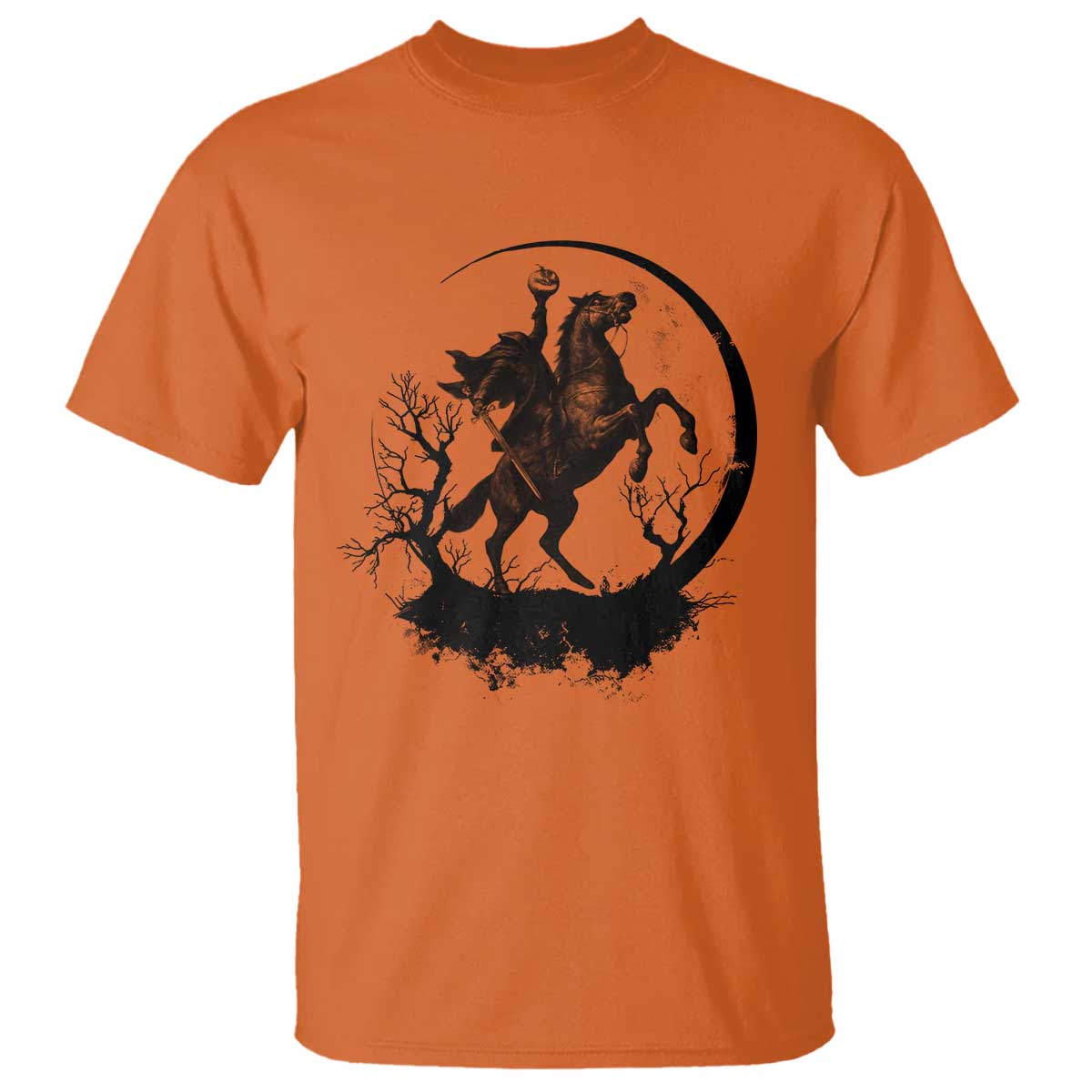 Headless Horseman T Shirt Retro Gothic Scary Pumpkin Moon Halloween Costume TS10 Orange Print Your Wear