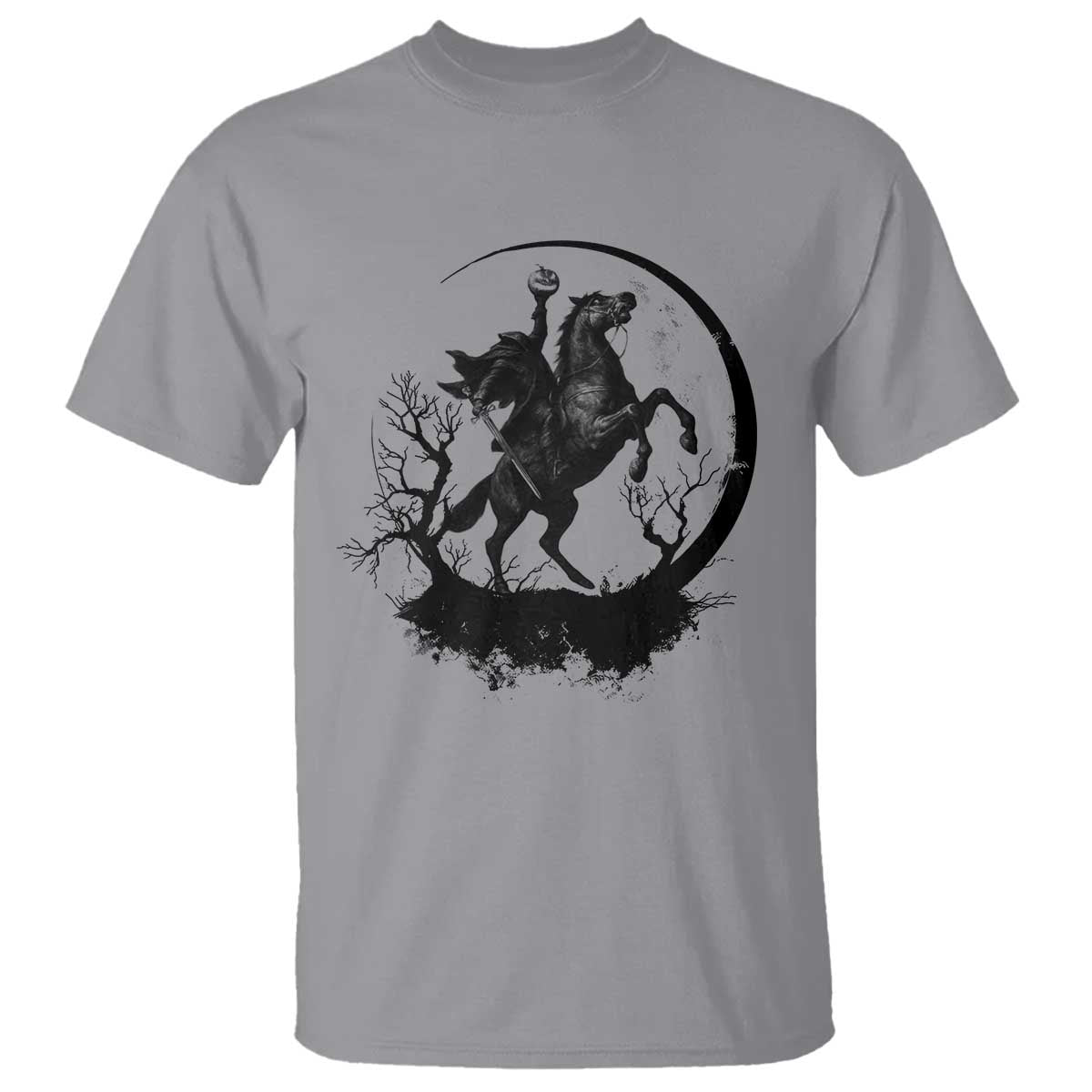 Headless Horseman T Shirt Retro Gothic Scary Pumpkin Moon Halloween Costume TS10 Sport Gray Print Your Wear