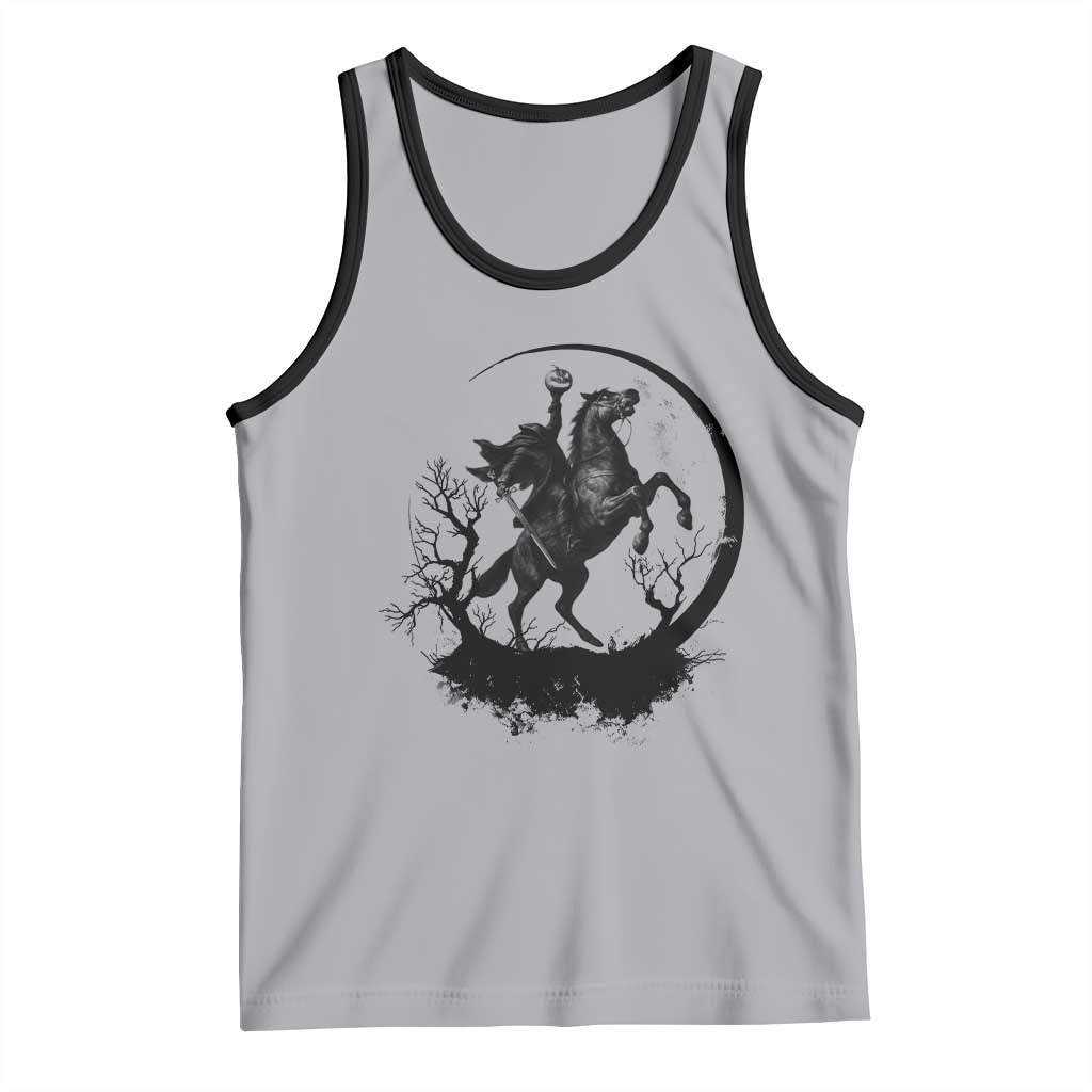 Headless Horseman Tank Top Retro Gothic Scary Pumpkin Moon Halloween Costume TS10 Athletic Heather Black Print Your Wear