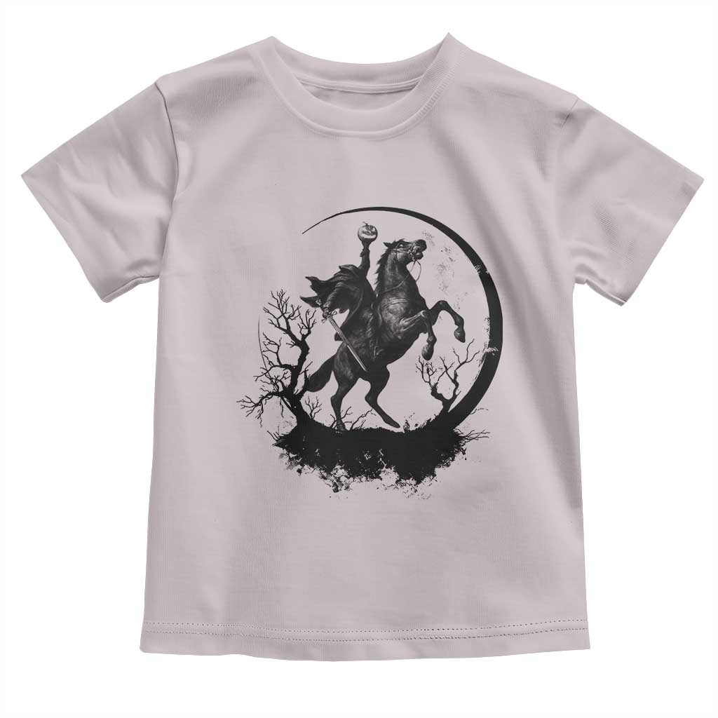Headless Horseman Toddler T Shirt Retro Gothic Scary Pumpkin Moon Halloween Costume TS10 Ice Gray Print Your Wear