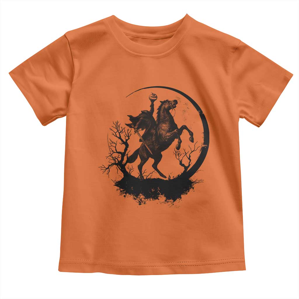 Headless Horseman Toddler T Shirt Retro Gothic Scary Pumpkin Moon Halloween Costume TS10 Orange Print Your Wear