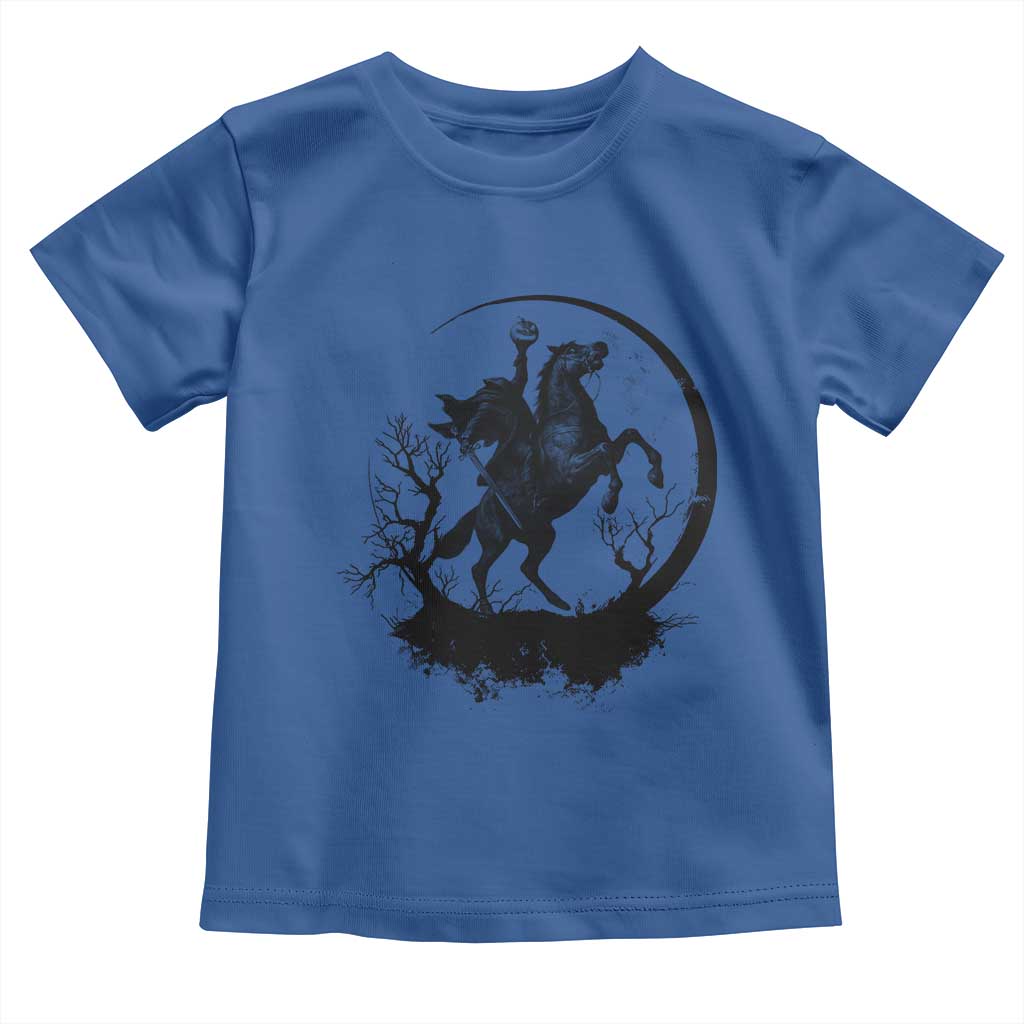 Headless Horseman Toddler T Shirt Retro Gothic Scary Pumpkin Moon Halloween Costume TS10 Royal Blue Print Your Wear