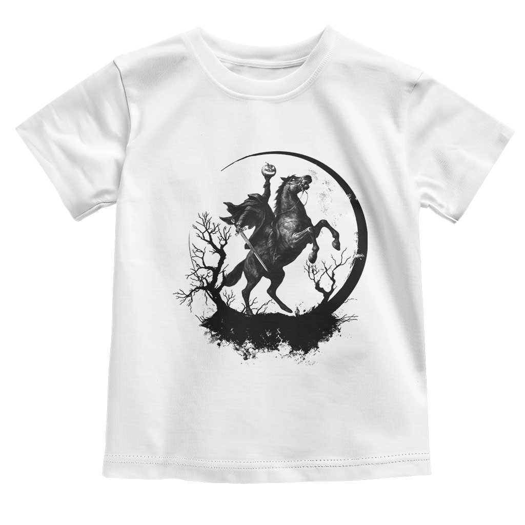 Headless Horseman Toddler T Shirt Retro Gothic Scary Pumpkin Moon Halloween Costume TS10 White Print Your Wear
