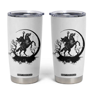 Headless Horseman Tumbler Cup Retro Gothic Scary Pumpkin Moon Halloween Costume TS10 White Print Your Wear