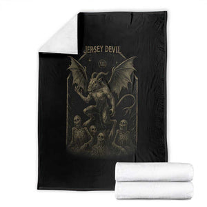 Jersey Devil Throw Blanket Vintage Weird Creepy Creature Leeds Devil TS10 Black Print Your Wear