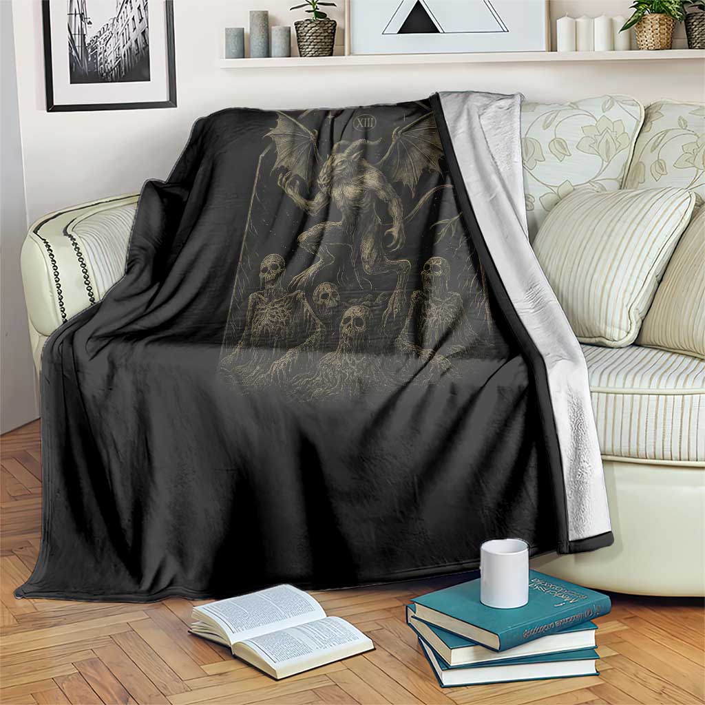 Jersey Devil Throw Blanket Vintage Weird Creepy Creature Leeds Devil TS10 Print Your Wear