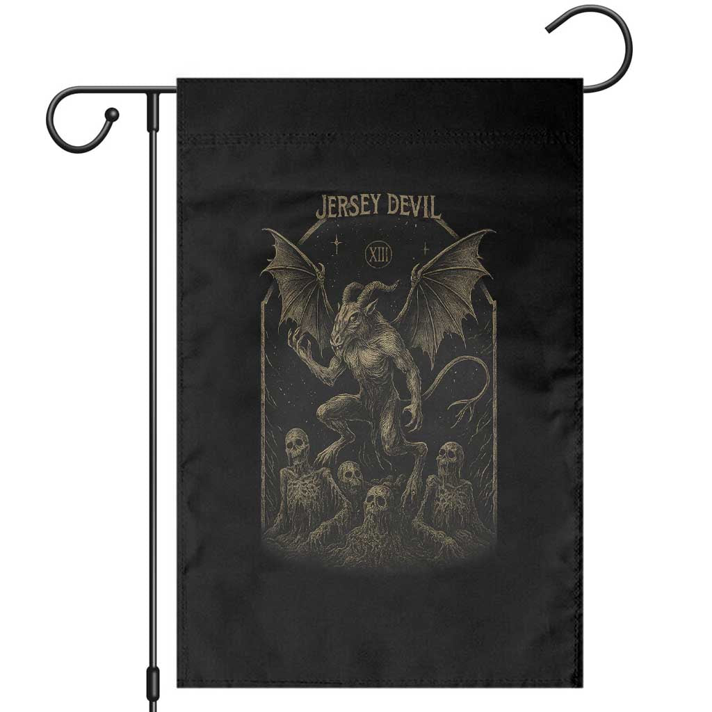 Jersey Devil Garden Flag Vintage Weird Creepy Creature Leeds Devil TS10 Black Print Your Wear