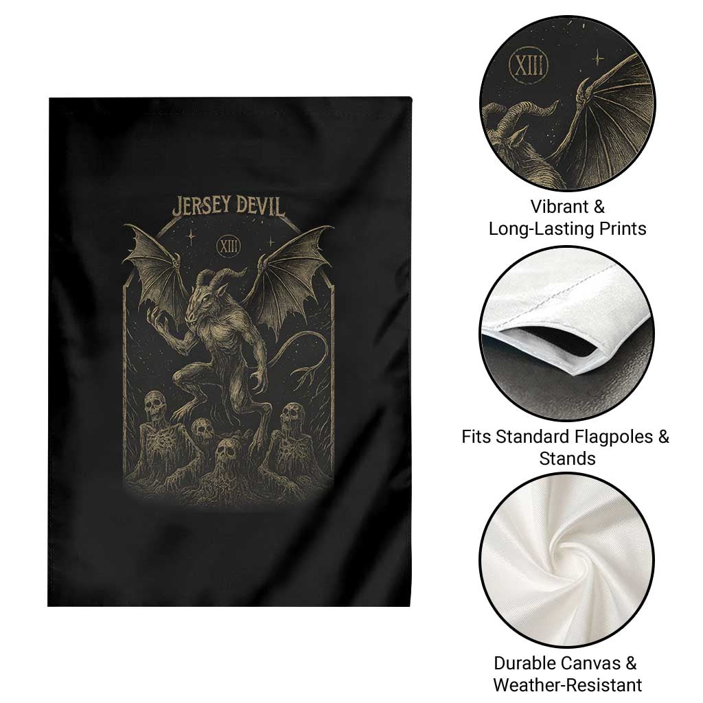 Jersey Devil Garden Flag Vintage Weird Creepy Creature Leeds Devil TS10 Print Your Wear