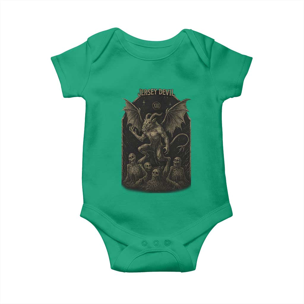 Jersey Devil Baby Onesie Vintage Weird Creepy Creature Leeds Devil TS10 Irish Green Print Your Wear