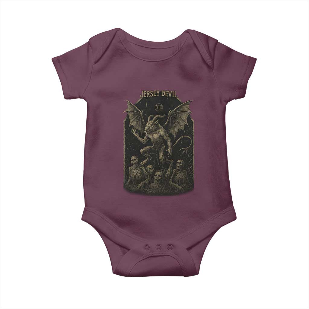 Jersey Devil Baby Onesie Vintage Weird Creepy Creature Leeds Devil TS10 Maroon Print Your Wear