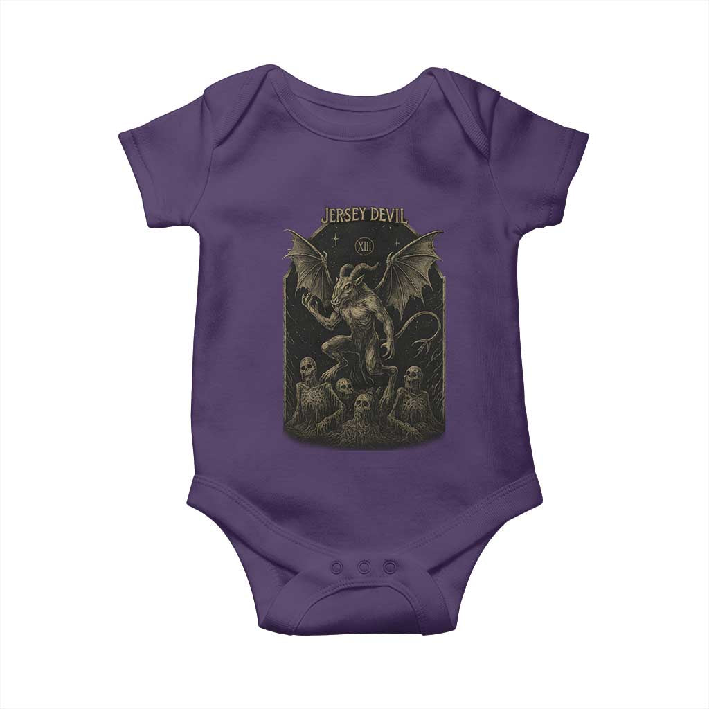 Jersey Devil Baby Onesie Vintage Weird Creepy Creature Leeds Devil TS10 Purple Print Your Wear