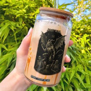 Jersey Devil Glass Can Vintage Weird Creepy Creature Leeds Devil TS10 Black Print Your Wear