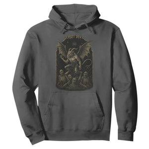 Jersey Devil Hoodie Vintage Weird Creepy Creature Leeds Devil TS10 Dark Heather Print Your Wear