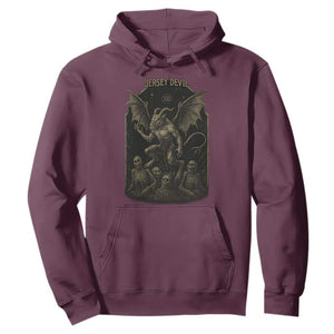 Jersey Devil Hoodie Vintage Weird Creepy Creature Leeds Devil TS10 Maroon Print Your Wear