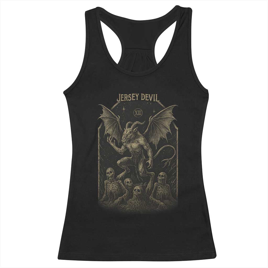 Jersey Devil Racerback Tank Top Vintage Weird Creepy Creature Leeds Devil TS10 Black Print Your Wear