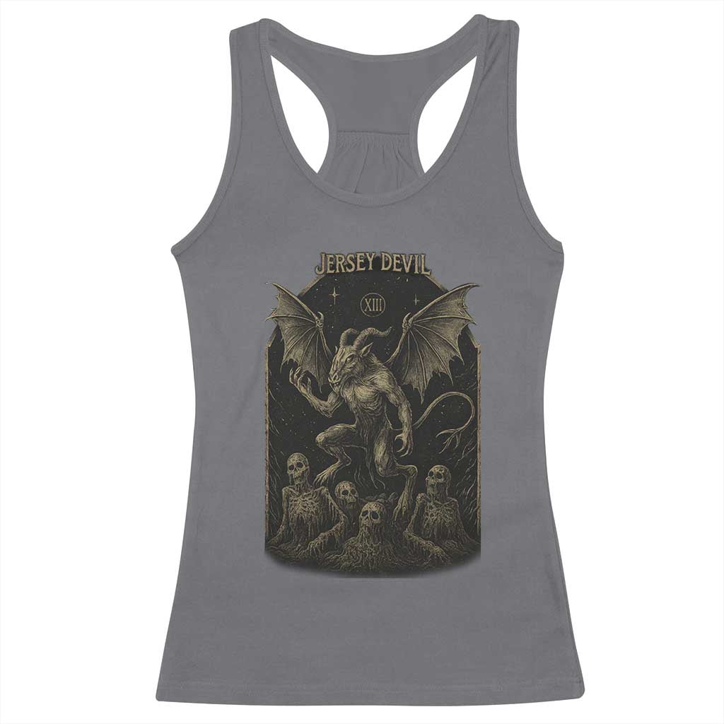 Jersey Devil Racerback Tank Top Vintage Weird Creepy Creature Leeds Devil TS10 Charcoal Print Your Wear