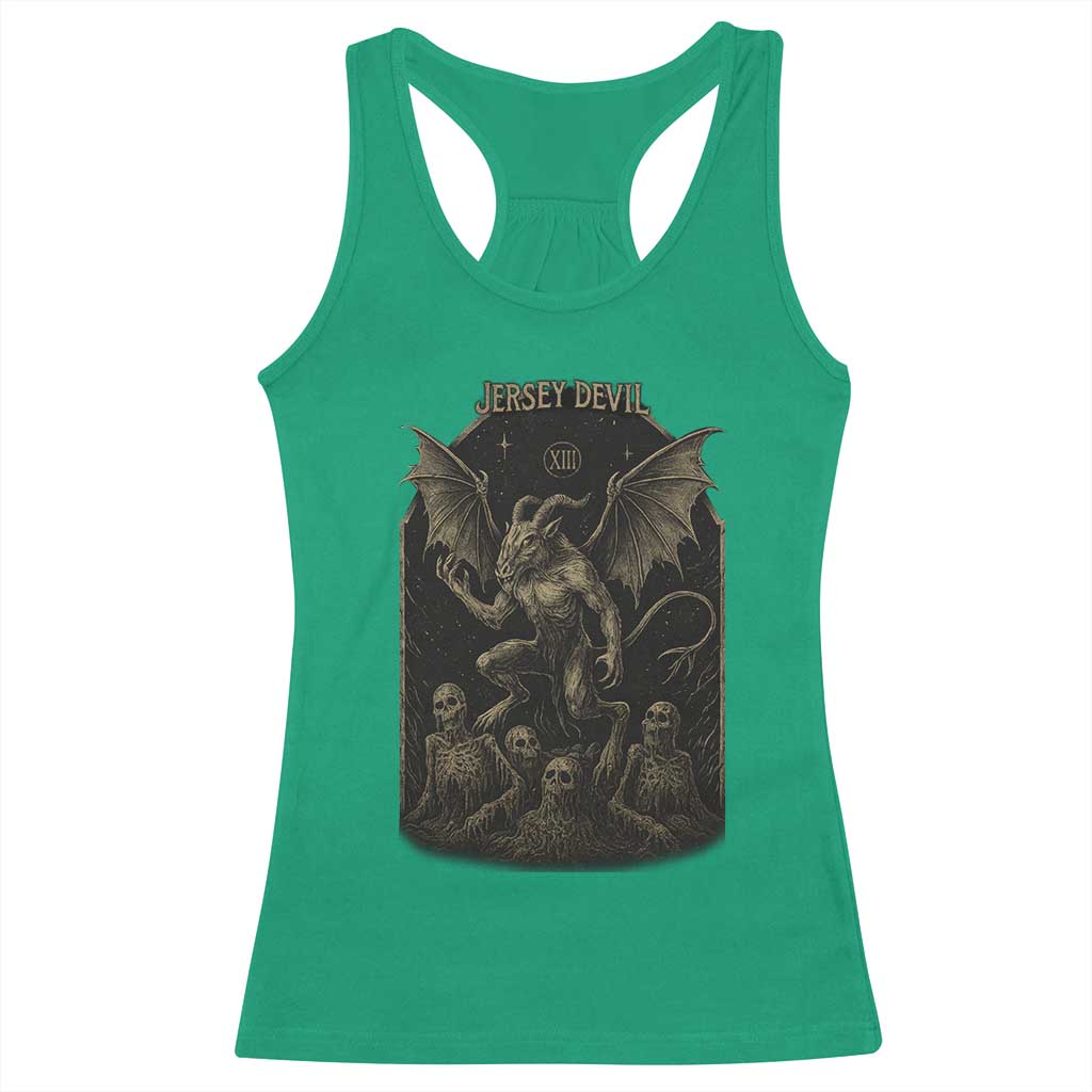 Jersey Devil Racerback Tank Top Vintage Weird Creepy Creature Leeds Devil TS10 Irish Green Print Your Wear