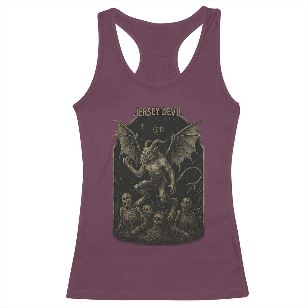 Jersey Devil Racerback Tank Top Vintage Weird Creepy Creature Leeds Devil TS10 Maroon Print Your Wear