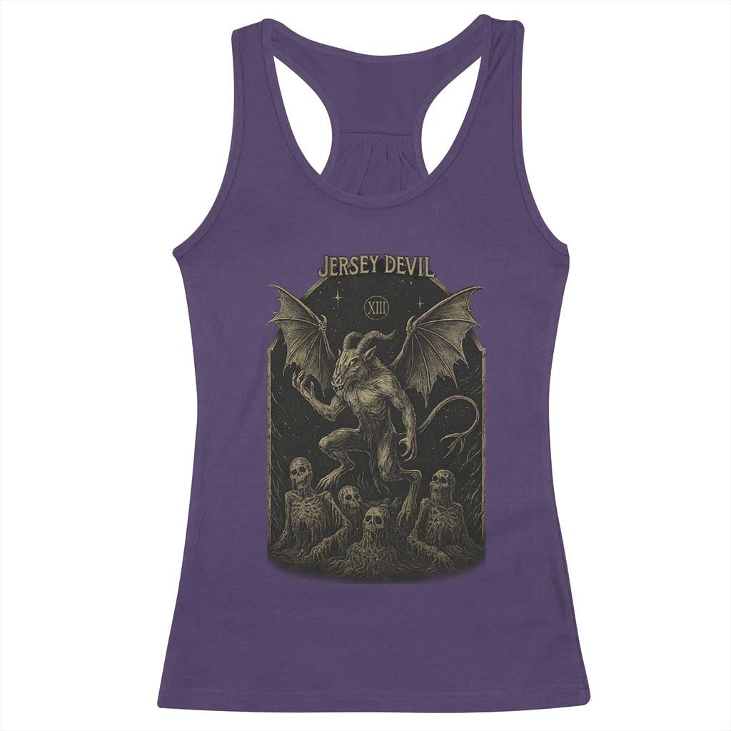 Jersey Devil Racerback Tank Top Vintage Weird Creepy Creature Leeds Devil TS10 Purple Print Your Wear