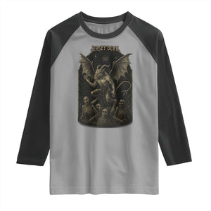 Jersey Devil Raglan Shirt Vintage Weird Creepy Creature Leeds Devil TS10 Sport Gray Black Print Your Wear