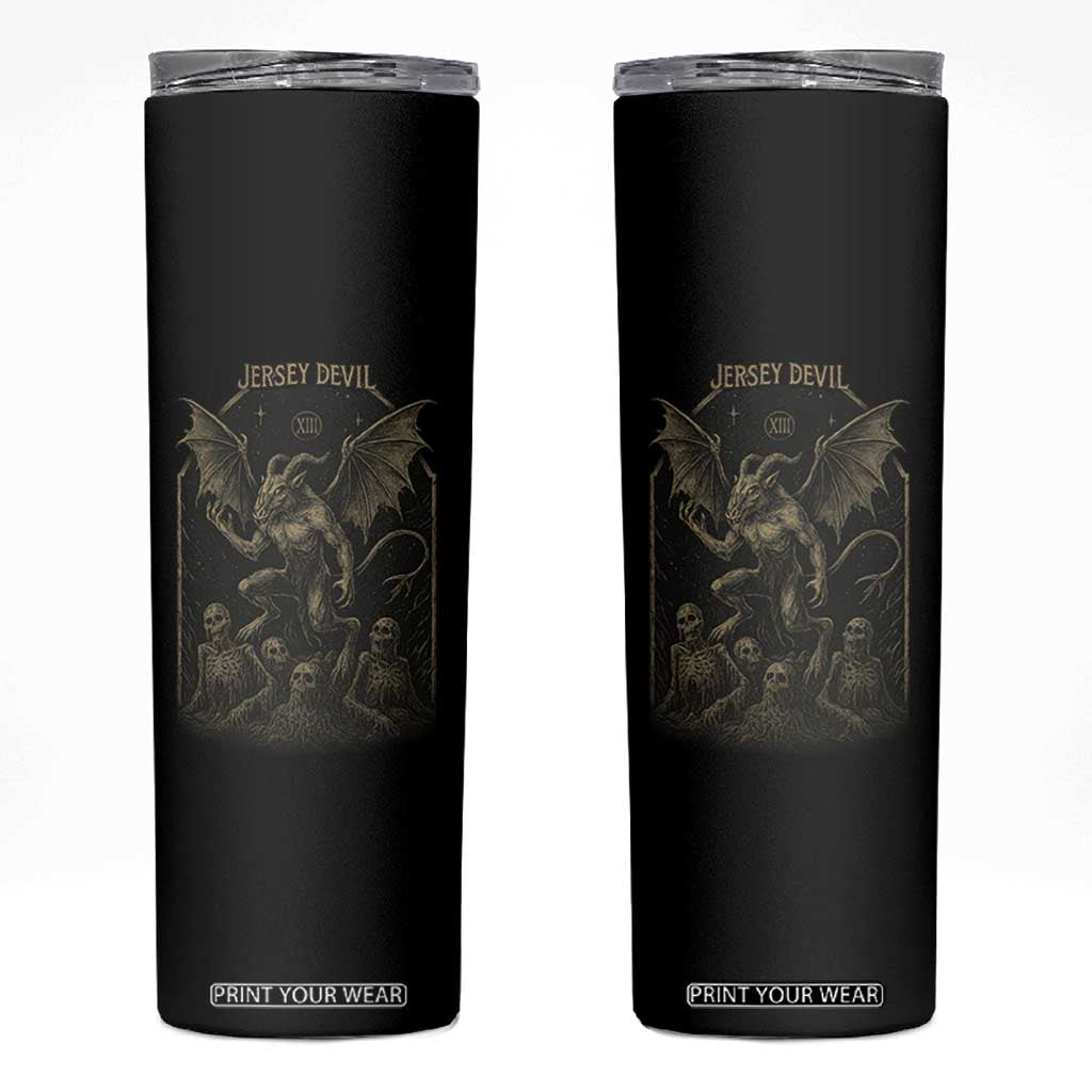 Jersey Devil Skinny Tumbler Vintage Weird Creepy Creature Leeds Devil TS10 Black Print Your Wear