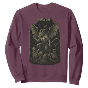 Jersey Devil Sweatshirt Vintage Weird Creepy Creature Leeds Devil TS10 Maroon Print Your Wear