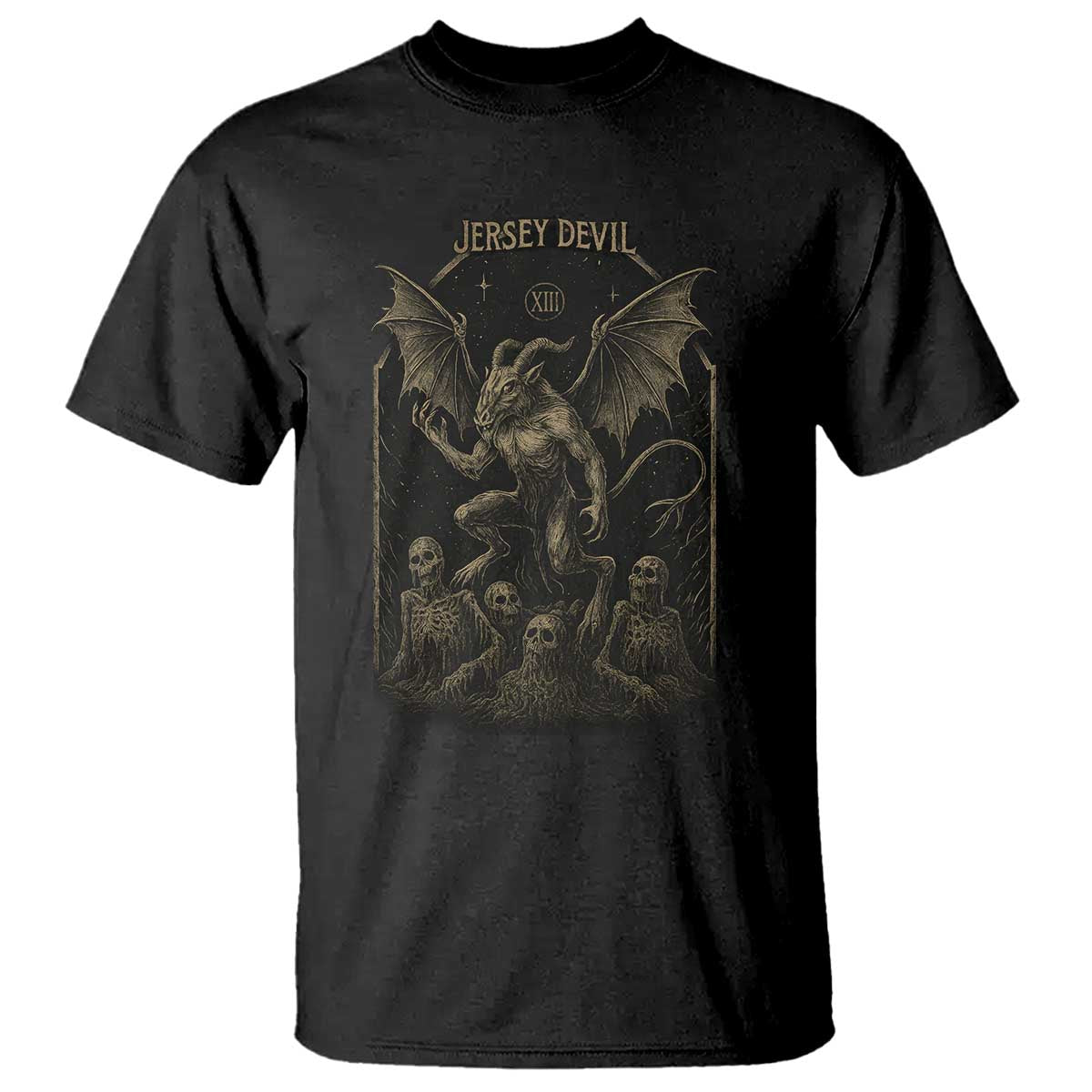 Jersey Devil T Shirt Vintage Weird Creepy Creature Leeds Devil TS10 Black Print Your Wear