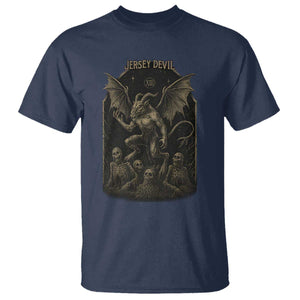 Jersey Devil T Shirt Vintage Weird Creepy Creature Leeds Devil TS10 Navy Print Your Wear