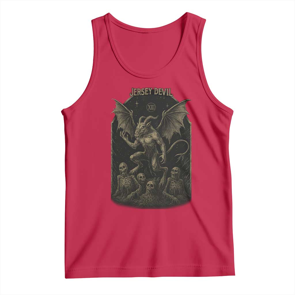 Jersey Devil Tank Top Vintage Weird Creepy Creature Leeds Devil TS10 Red Print Your Wear