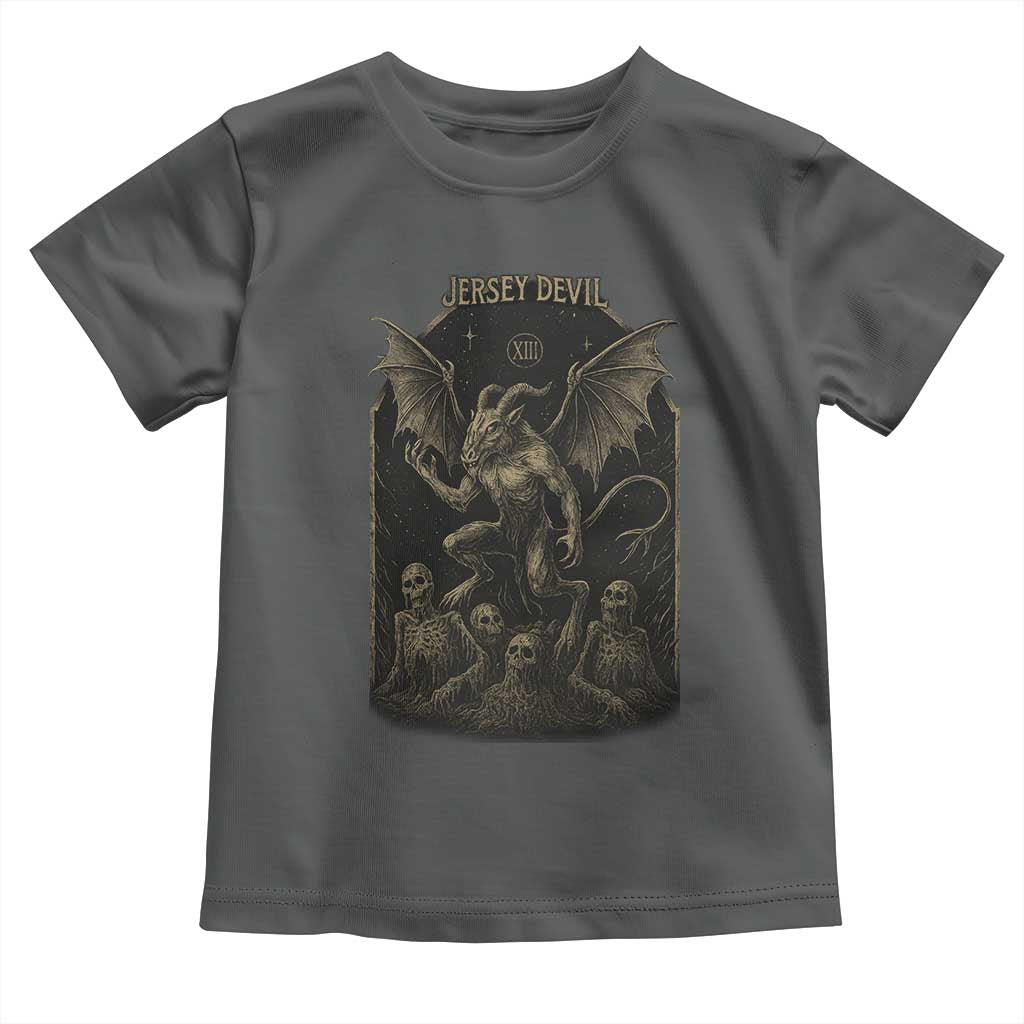Jersey Devil Toddler T Shirt Vintage Weird Creepy Creature Leeds Devil TS10 Dark Heather Print Your Wear