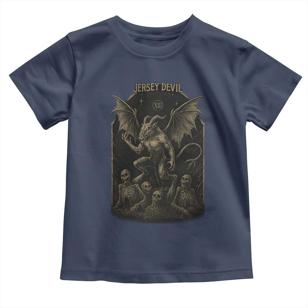 Jersey Devil Toddler T Shirt Vintage Weird Creepy Creature Leeds Devil TS10 Navy Print Your Wear