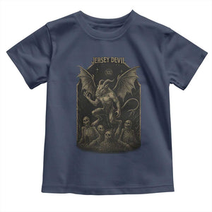 Jersey Devil Toddler T Shirt Vintage Weird Creepy Creature Leeds Devil TS10 Navy Print Your Wear