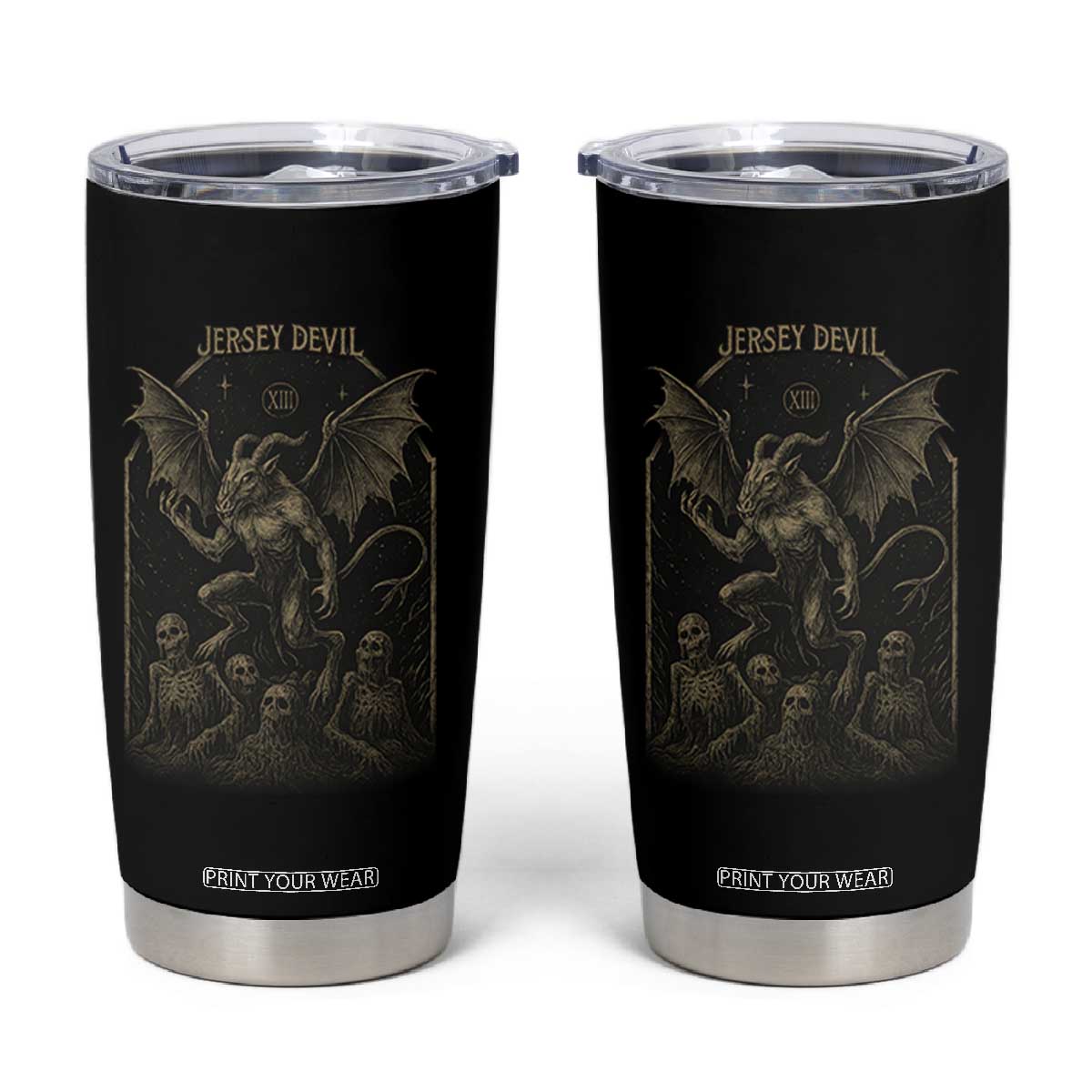 Jersey Devil Tumbler Cup Vintage Weird Creepy Creature Leeds Devil TS10 Black Print Your Wear