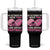 In October We Wear Pink Football Breast Cancer Awareness Tumbler With Handle Pink Ribbon Checkered Game Day TS10 One Size: 40 oz Black Print Your Wear